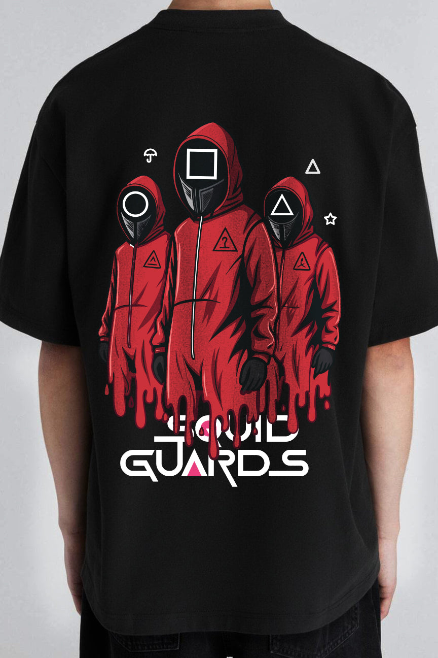Squid Guards English Oversized Tee - Black
