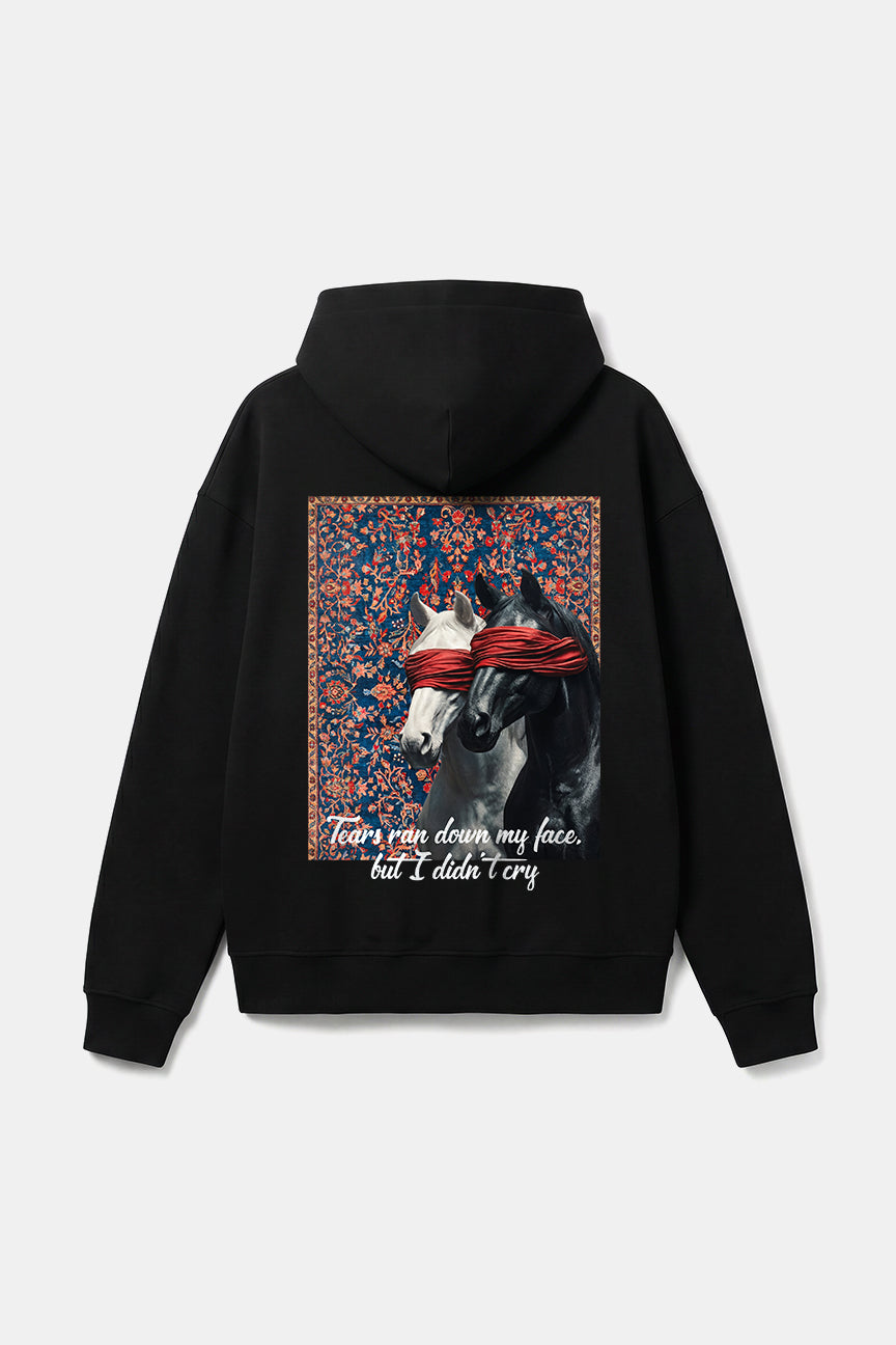Tears Ran Down My Face Persian Carpet Horses Hoodie