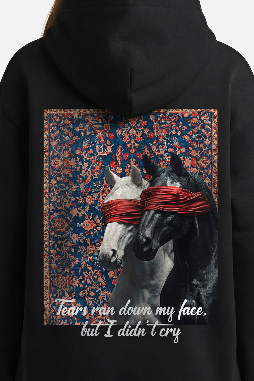 Tears Ran Down My Face Persian Carpet Horses Hoodie