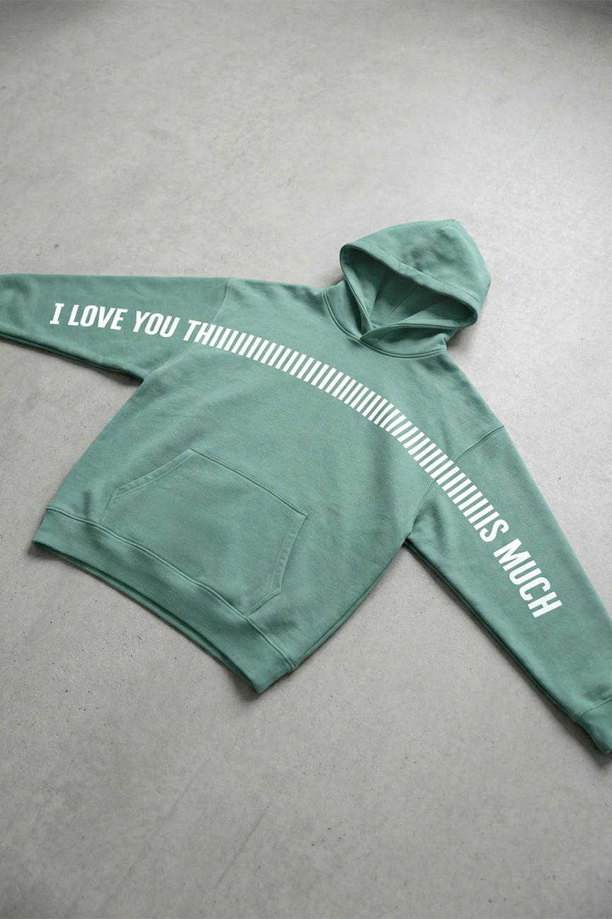 I Love you Thiiiiiiiiiis Much Hoodie - Palm Lagoon Color
