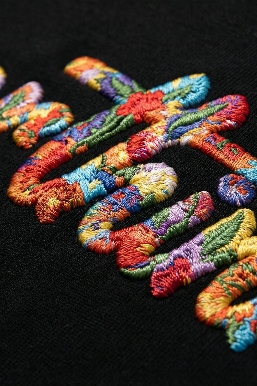 Overthinker Floral Embroidery Hoodie