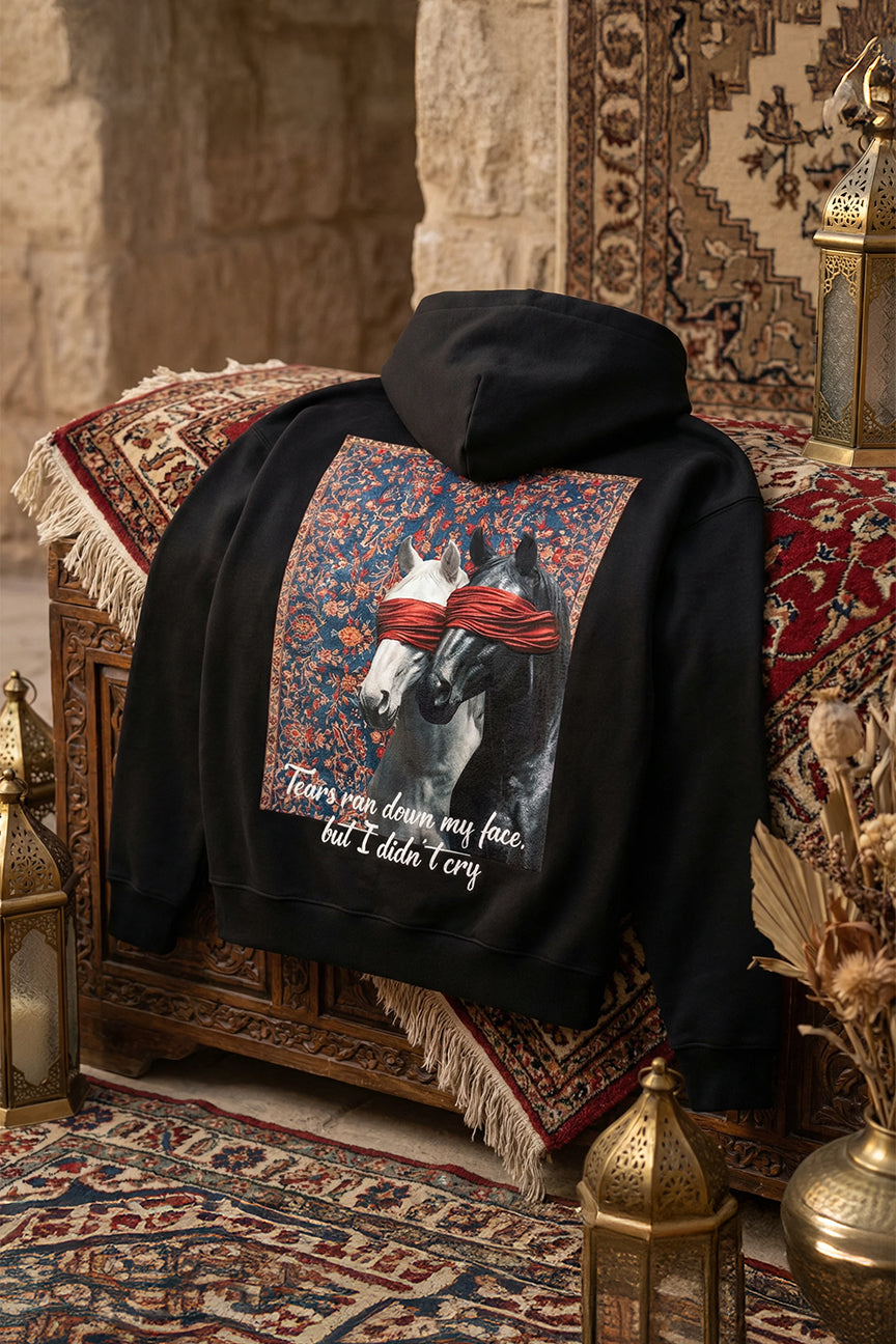 Tears Ran Down My Face Persian Carpet Horses Hoodie