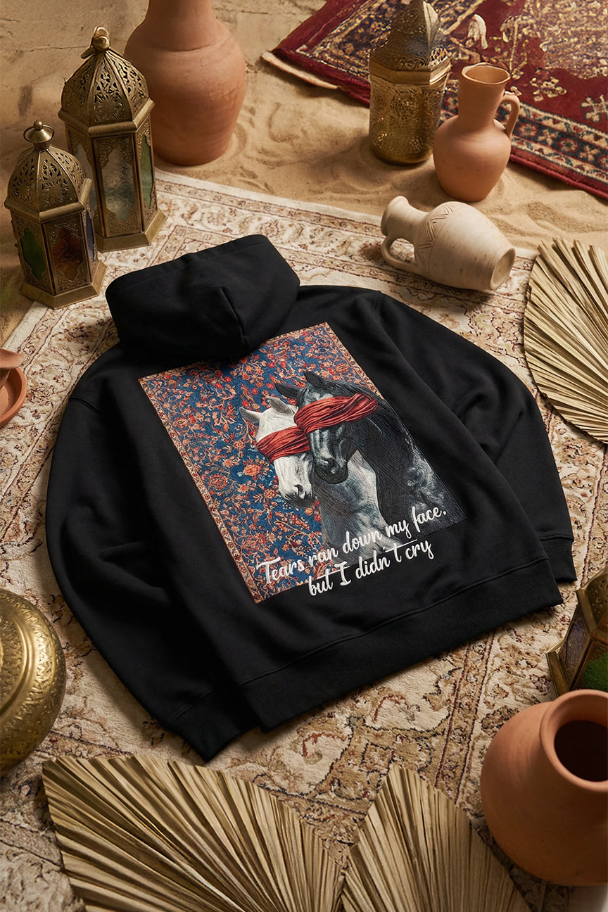 Tears Ran Down My Face Persian Carpet Horses Hoodie