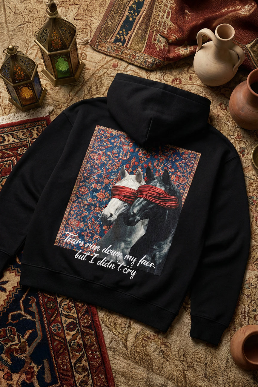 Tears Ran Down My Face Persian Carpet Horses Hoodie