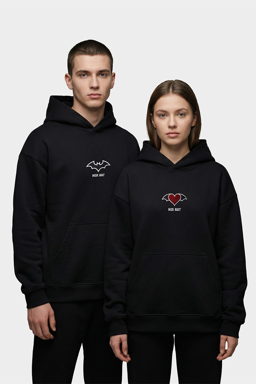 His Bat & Her Bat Couple Hoodies